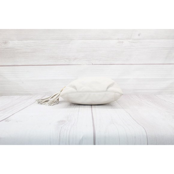 Michael Michael Kors White Soft Leather Braided Grommet Tassel Crossbody - Picture 7 of 9